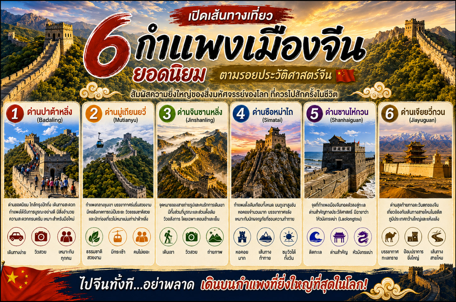 กำแพงเมืองจีน มหัศจรรย์แห่งอารยธรรมที่ทอดยาวเหนือขุนเขา